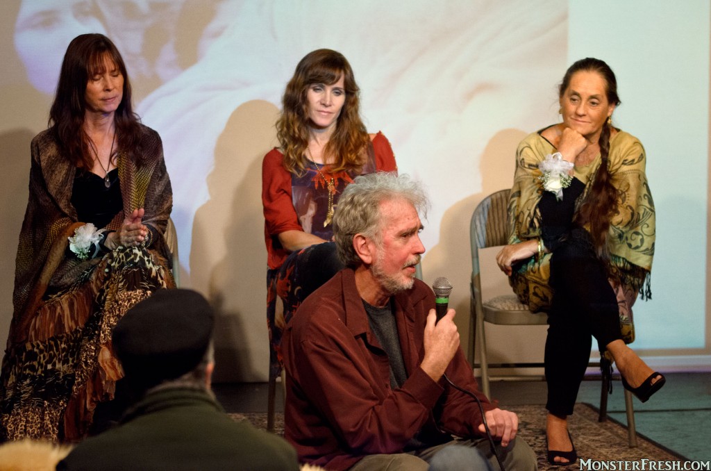 Omne with mic. Behind him [L to R]: Makushla, Jodi Wille, and Isis