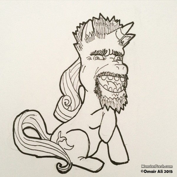 Guy Little Pony. I'm sorry everyone. I thought it was done, but it has only just begun. ‪#‎guyfieri‬ ‪#‎MLP‬ ‪#‎mylittlepony‬ ‪#‎flavortown‬ ‪#‎tripleD‬ ‪#‎drawing‬ ‪#‎pigma‬ ‪#‎jalapeno‬ ‪#‎posessedbyexplosiveflavor‬