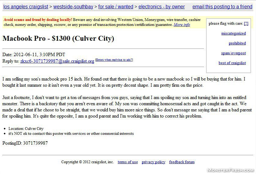 We got caught in. Homosexual Acts. Craigslist poster. Craigslist nudist los Angeles.